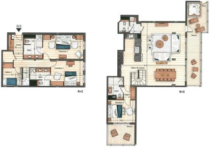 Urlaub in den Bergen 4-Zimmer-Maisonette-Wohnung für 6-8 Personen (Kula) - Manali Lodge - Courchevel - Plan