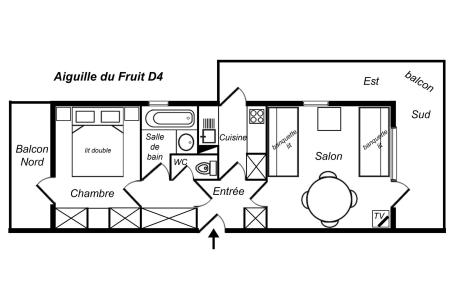 Vacances en montagne Appartement 2 pièces 4 personnes (004) - Résidence Aiguille du Fruit - Méribel-Mottaret