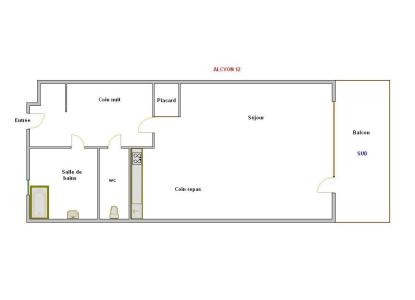 Vacances en montagne Studio coin nuit 4 personnes (12) - Résidence Alcyon - La Clusaz - Plan