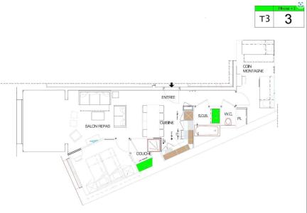 Wakacje w górach Apartament 3 pokojowy 8 osób (3) - Résidence Almes 1 - Tignes - Plan