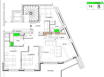 Wakacje w górach Apartament 4 pokojowy z alkową 10 osób (8) - Résidence Almes 1 - Tignes - Plan