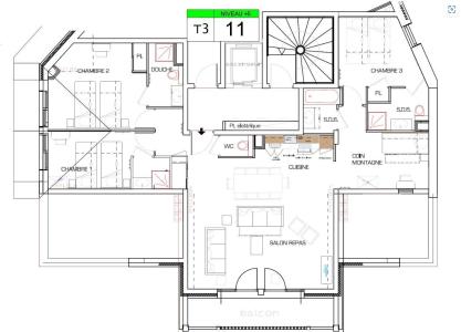 Urlaub in den Bergen Wohnung 5 Mezzanine Zimmer 12 Leute (11) - Résidence Almes 1 - Tignes - Plan