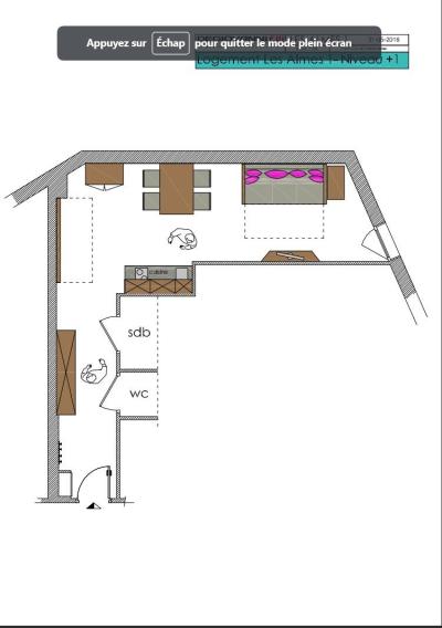 Vacances en montagne Studio 4 personnes - Résidence Almes 1 - Tignes - Plan