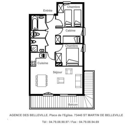 Holiday in mountain resort 4 room apartment 6 people (08) - Résidence Arméria - Saint Martin de Belleville - Plan