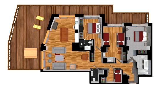 Vakantie in de bergen Appartement 4 kamers 8 personen (11) - Résidence Aspen Lodge & Park - Méribel - Kaart