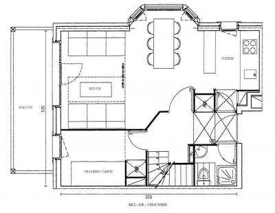 Каникулы в горах Апартаменты дуплекс 3 комнат 7 чел. (GL263) - Résidence Athamante - Valmorel - план