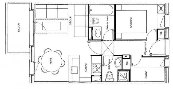 Каникулы в горах Апартаменты 3 комнат 6 чел. (GLK350) - Résidence Athamante - Valmorel - план