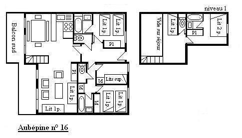 Vacaciones en montaña Apartamento dúplex 5 piezas 11 personas (16) - Résidence Aubépine - Méribel