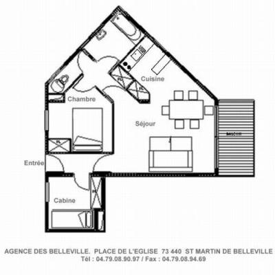 Urlaub in den Bergen 3-Zimmer-Appartment für 6 Personen (A6) - Résidence Balcons de Tougnette - Saint Martin de Belleville - Plan