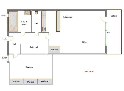 Vacances en montagne Appartement 2 pièces 4-6 personnes (34) - Résidence Biblos - La Clusaz - Plan