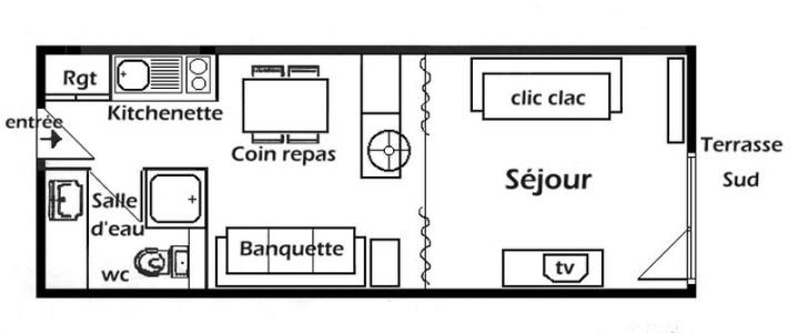 Каникулы в горах Квартира студия для 4 чел. (009) - Résidence Bisanne - Les Saisies - план