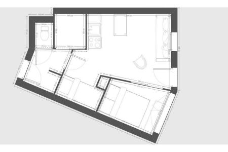 Vacaciones en montaña Apartamento 2 piezas para 4 personas (0126) - Résidence Boedette D - Les Menuires - Plano