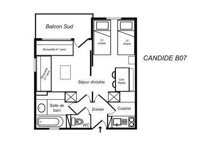 Vakantie in de bergen Appartement 1 kamers 4 personen (B07) - Résidence Candide - Méribel-Mottaret