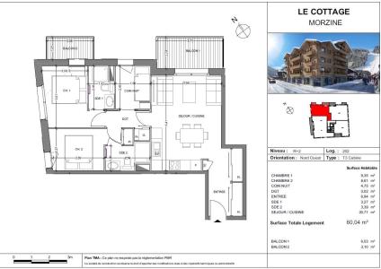 Vacances en montagne Appartement 3 pièces cabine 6 personnes (203) - Résidence Carlina - Morzine - Plan