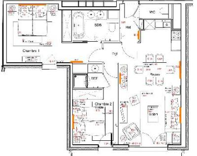 Holiday in mountain resort 3 room apartment 6 people (246) - Résidence Carré Blanc - Courchevel - Plan