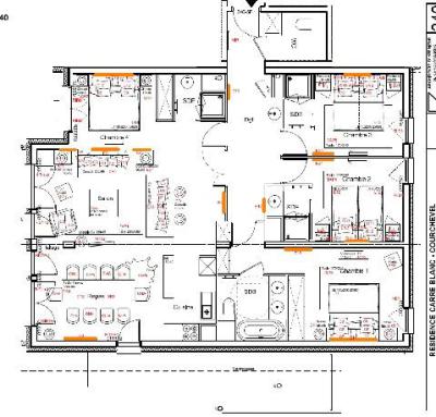 Holiday in mountain resort 5 room apartment 8 people (240) - Résidence Carré Blanc - Courchevel - Plan