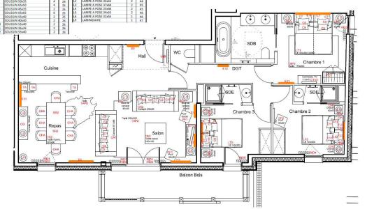 Каникулы в горах Апартаменты 4 комнат 8 чел. (131) - Résidence Carré Blanc - Courchevel - план