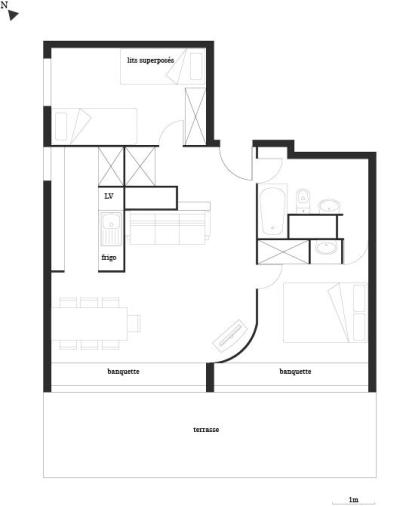 Каникулы в горах Апартаменты 3 комнат 7 чел. (669) - Résidence Cascade - Les Arcs - план
