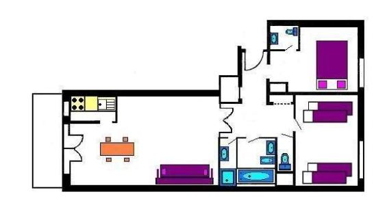 Каникулы в горах Апартаменты 3 комнат 8 чел. (015) - Résidence Centre Vars - Vars - план