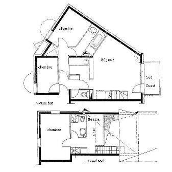 Wakacje w górach Apartament duplex 5 pokojowy 8 osób (G091) - Résidence Cheval Blanc - Valmorel