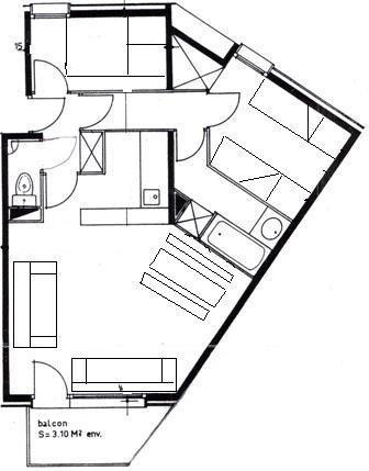 Каникулы в горах Апартаменты 3 комнат 8 чел. (G138) - Résidence Cheval Blanc - Valmorel