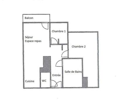 Wakacje w górach Apartament 3 pokojowy 4 osób (G446) - Résidence Cheval Noir  - Valmorel - Plan
