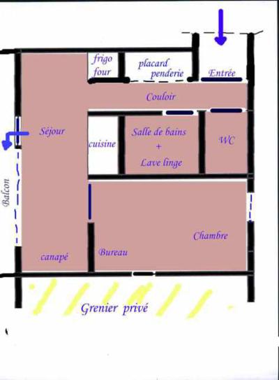 Urlaub in den Bergen 2-Zimmer-Appartment für 4 Personen (1410) - Résidence Croix du Sud - La Plagne - Plan