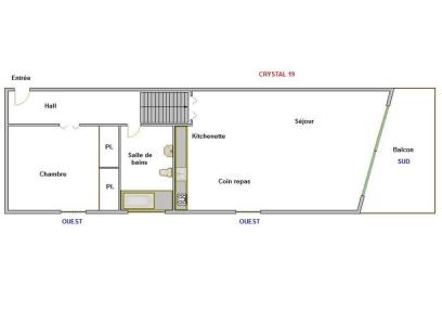 Wakacje w górach Apartament 2 pokojowy 4 osób (19) - Résidence Crystal - La Clusaz - Plan