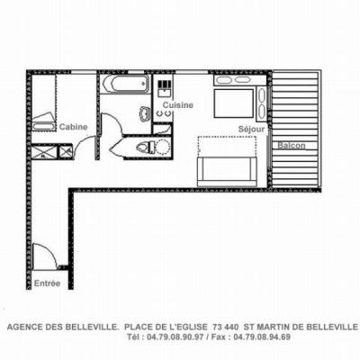 Vacanze in montagna Appartamento 2 stanze per 4 persone (B3) - Résidence Dahlia - Saint Martin de Belleville - Mappa