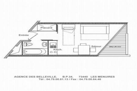 Каникулы в горах Квартира студия для 4 чел. (705) - Résidence de Caron - Les Menuires - план