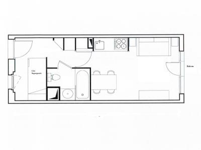 Wakacje w górach Studio z alkową 4 osoby (613) - Résidence Douchka - Avoriaz - Plan