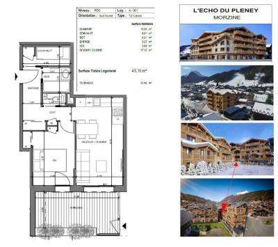 Holiday in mountain resort 2 room apartment 6 people (A001) - Résidence Echo du Pleney - Morzine - Plan
