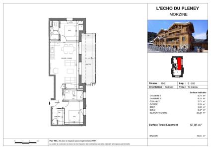 Vacaciones en montaña Apartamento 4 piezas cabina para 8 personas (B202) - Résidence Echo du Pleney - Morzine - Plano