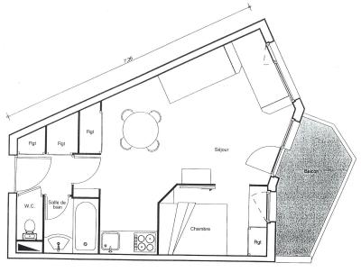 Vacances en montagne Appartement 2 pièces 5 personnes (503) - Résidence Epicea - Avoriaz - Plan