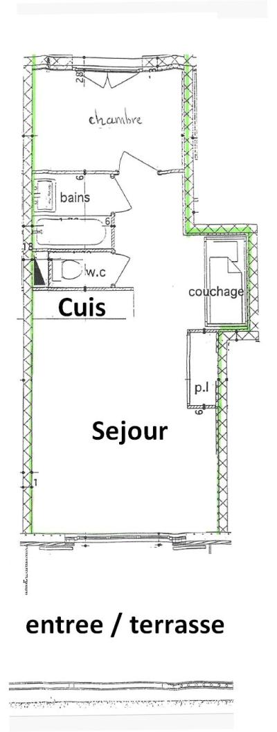 Vacances en montagne Appartement 2 pièces cabine 6 personnes (EPIL03) - Résidence Epilobe - Les Saisies - Plan