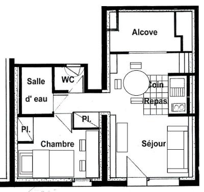 Каникулы в горах Апартаменты 2 комнат 4 чел. (1131) - Résidence Grand Mont 1 - Les Saisies - квартира