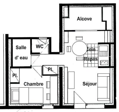 Vacances en montagne Appartement 2 pièces coin montagne 4 personnes (1131) - Résidence Grand Mont 1 - Les Saisies - Logement