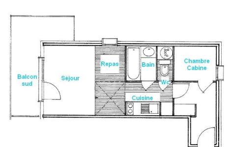 Vacaciones en montaña Apartamento 2 piezas para 4 personas (2207) - Résidence Grand Mont 2 - Les Saisies - Plano