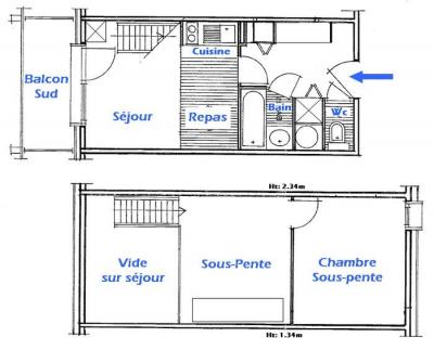Каникулы в горах Апартаменты 2 комнат с мезонином 6 чел. (4421) - Résidence Grand Mont 4 - Les Saisies - квартира