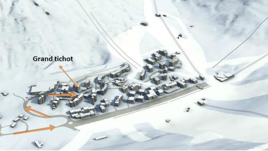 Holiday in mountain resort Résidence Grand Tichot A - Tignes - Plan