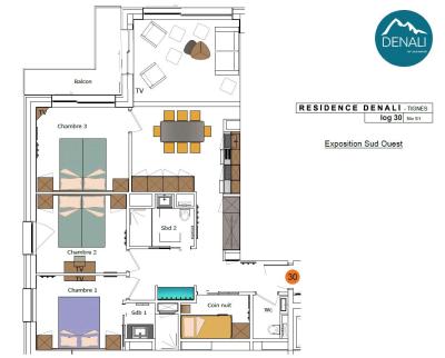 Wakacje w górach Apartament 4 pokojowy z alkową 8 osób (87m²) - Résidence Hôtelière Denali - Tignes