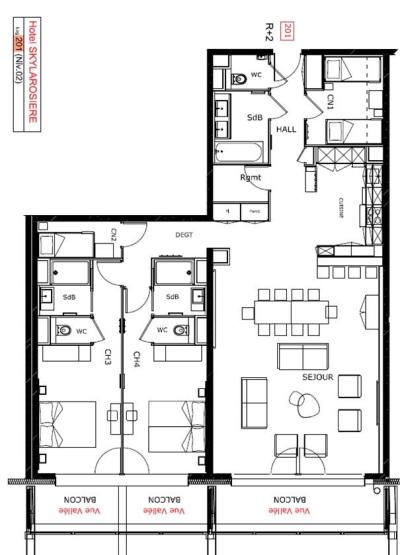 Urlaub in den Bergen Triplex-Chalet 10 zimmer 26 Personnen (Sky) - Résidence Hôtelière Sky - La Rosière - Plan