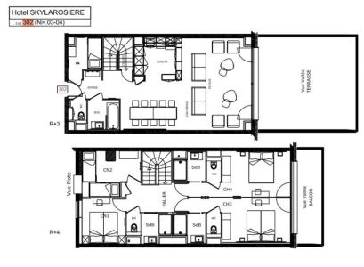 Holiday in mountain resort 3 room duplex apartment cabin 12 people (302) - Résidence Hôtelière Sky - La Rosière - Plan