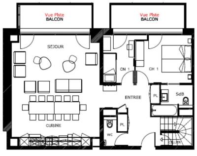 Vacaciones en montaña Apartamento dúplex 7 piezas 16 personas (509) - Résidence Hôtelière Sky - La Rosière - Plano