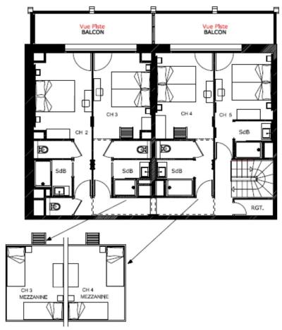 Wakacje w górach Apartament duplex 7 pokojowy 16 osób (509) - Résidence Hôtelière Sky - La Rosière - Plan