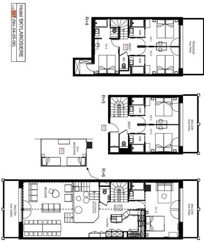 Vacaciones en montaña Apartamento 7 piezas triplex para 16 personas (507) - Résidence Hôtelière Sky - La Rosière - Plano