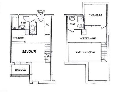 Каникулы в горах Апартаменты дуплекс 3 комнат 6 чел. (23) - Résidence Isabella C - Les Saisies - план