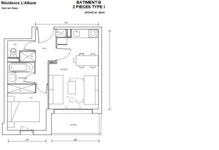 Vacances en montagne Appartement 2 pièces 4 personnes (B016) - Résidence l'Albane - Vars - Plan
