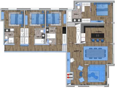 Urlaub in den Bergen 5-Zimmer-Appartment für 8 Personen (4) - Résidence l'Ancolie - Champagny-en-Vanoise - Plan