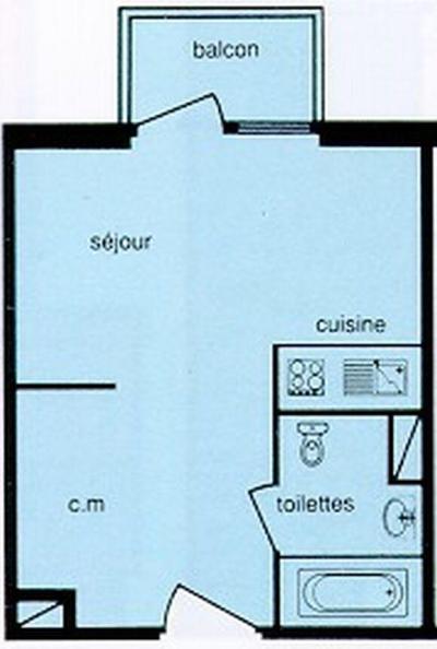 Каникулы в горах Квартира студия со спальней для 3 чел. (118) - Résidence l'Edelweiss - Chamrousse - план